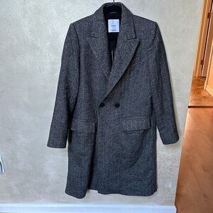 Mango Women's Charcoal Double-Breasted Trench Coat